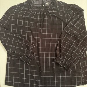 Amazon Black Checkered Blouse | 3X